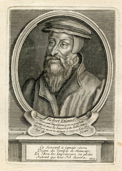 Portret van Robert Estienne, 1559 door French School